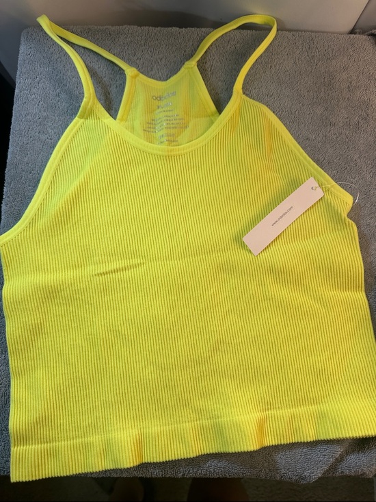 Tops - Bright Yellow Ribbed Racerback Tank Top - Unbranded